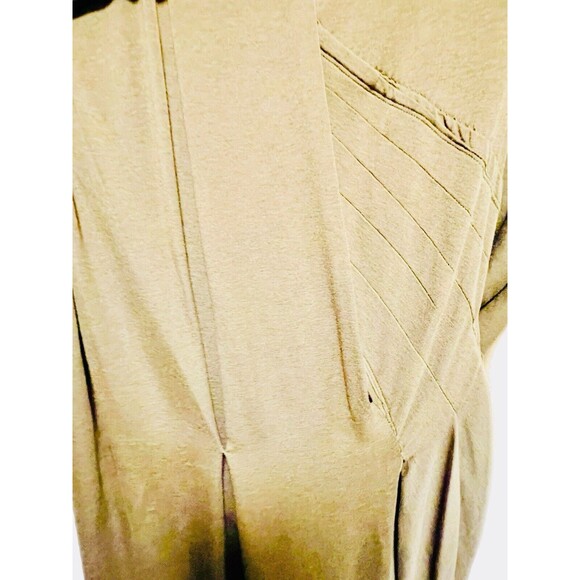 Donna Karen New York Dress Khaki Jersey Draped Layered M Goddess Look - Picture 8 of 9